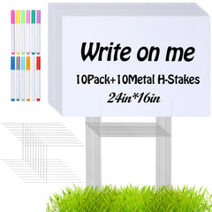 AITIKUE front view of 24x16 yard sign pack showing contents and benefits