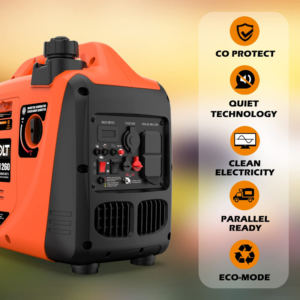 AIVOLT generator beside a backpack showing 28 lb portability and packing benefit