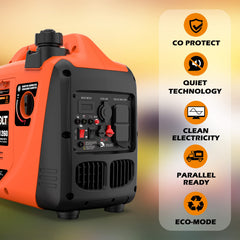 AIVOLT generator beside a backpack showing 28 lb portability and packing benefit