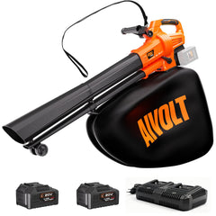 AIVOLT front view showing unit with 40L bag and tidy collection benefit
