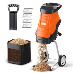 AIVOLT front view with collection bag showing tidy mulch capture