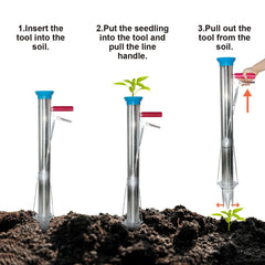 AIWFL planting sleeve closeup showing trigger mechanism for quick seedling release