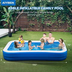 AIYIBEN floating LED lights glowing in pool at dusk for extended evening use