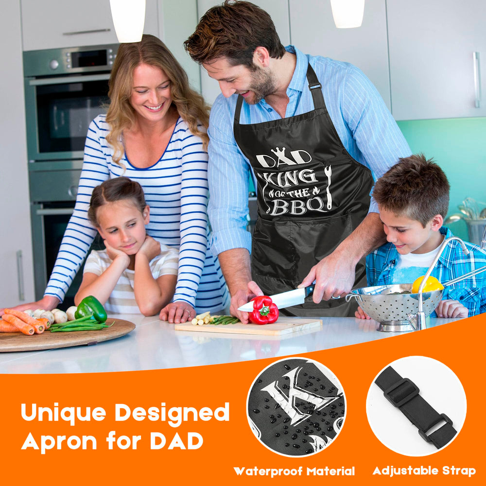 AIYNND apron front with pockets showing waterproof fabric and adjustable straps benefit
