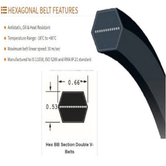 Ajanta Gravely belt close-up of hex V profile showing durable construction and secure grip