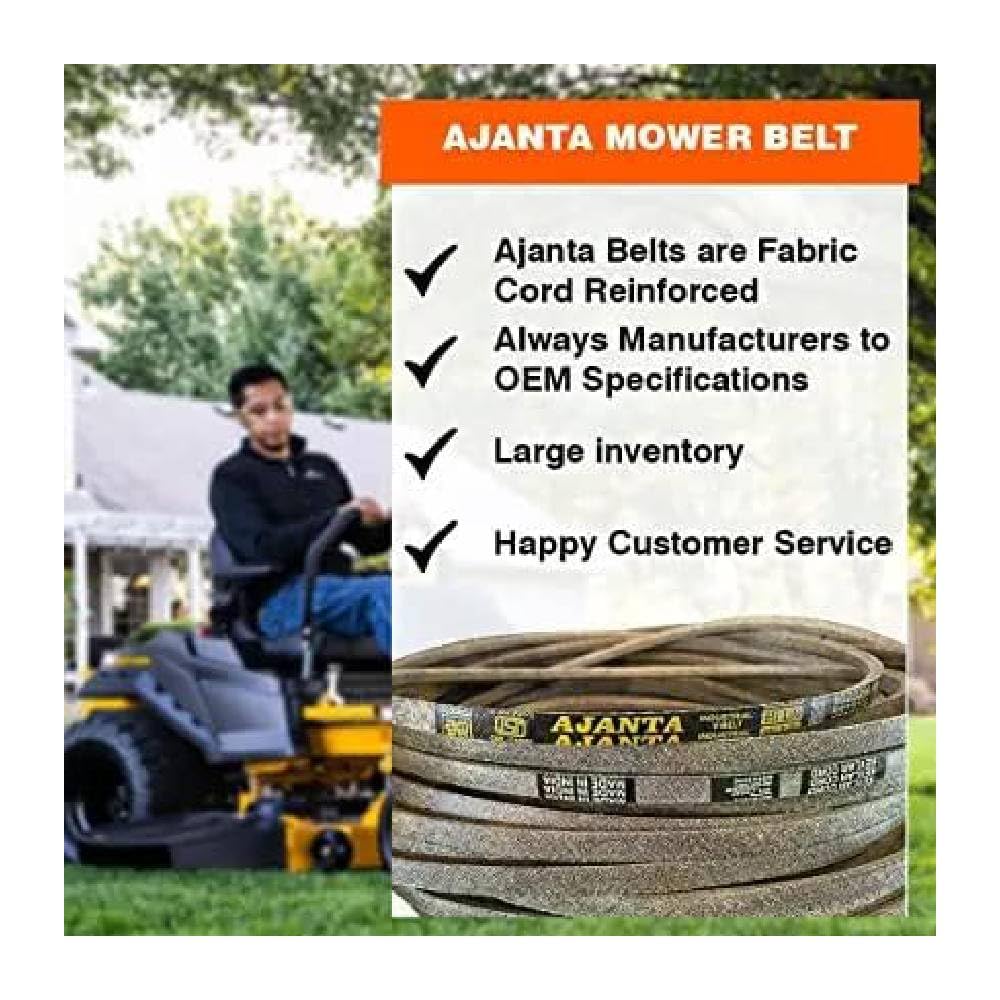 AJANTA INDUSTRIAL belt installed on a mower deck demonstrating correct fit and restored performance