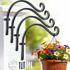 AJART front view of four heavy-duty 12 inch brackets showing sturdy build and finish