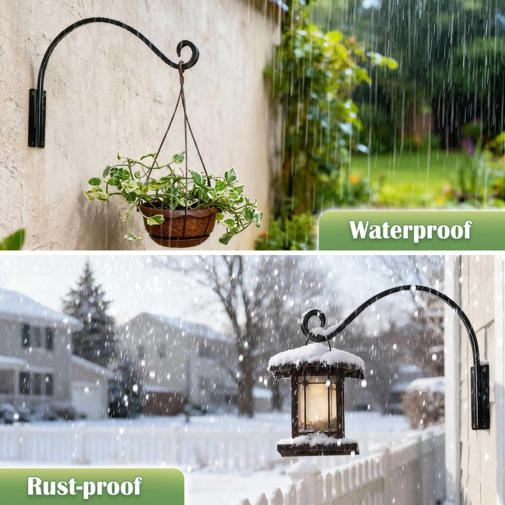 AJART holding bird feeder and wind chimes showing multifunctional outdoor use