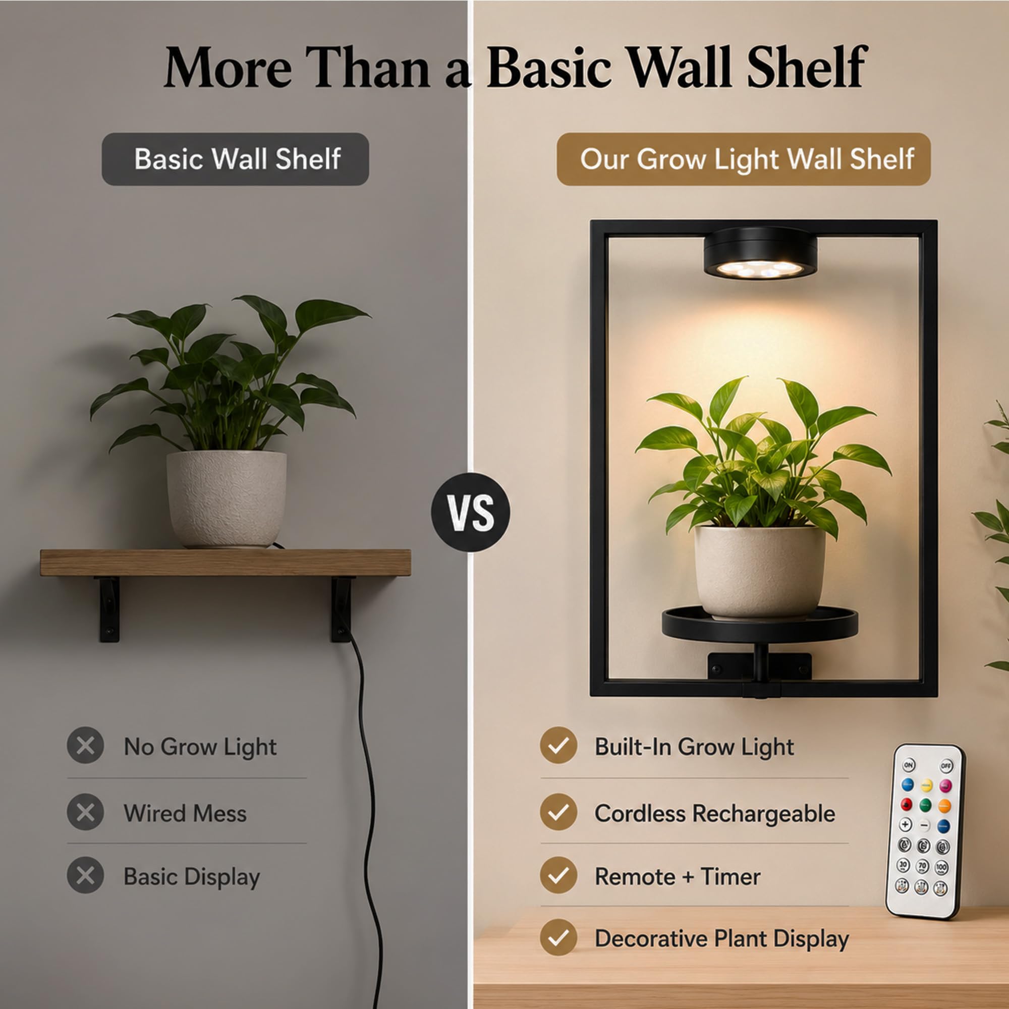 Ajerg LED light color modes displayed illustrating customizable plant and mood lighting
