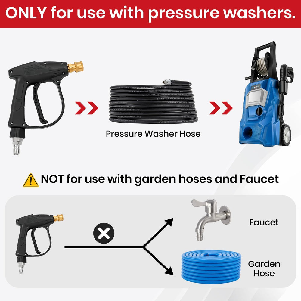 Ajimy gun in outdoor cleaning scene rinsing driveway for powerful, efficient stain removal