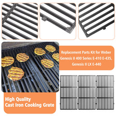 AJinTeby grates and flavorizer bars laid flat with labeled dimensions for fit clarity