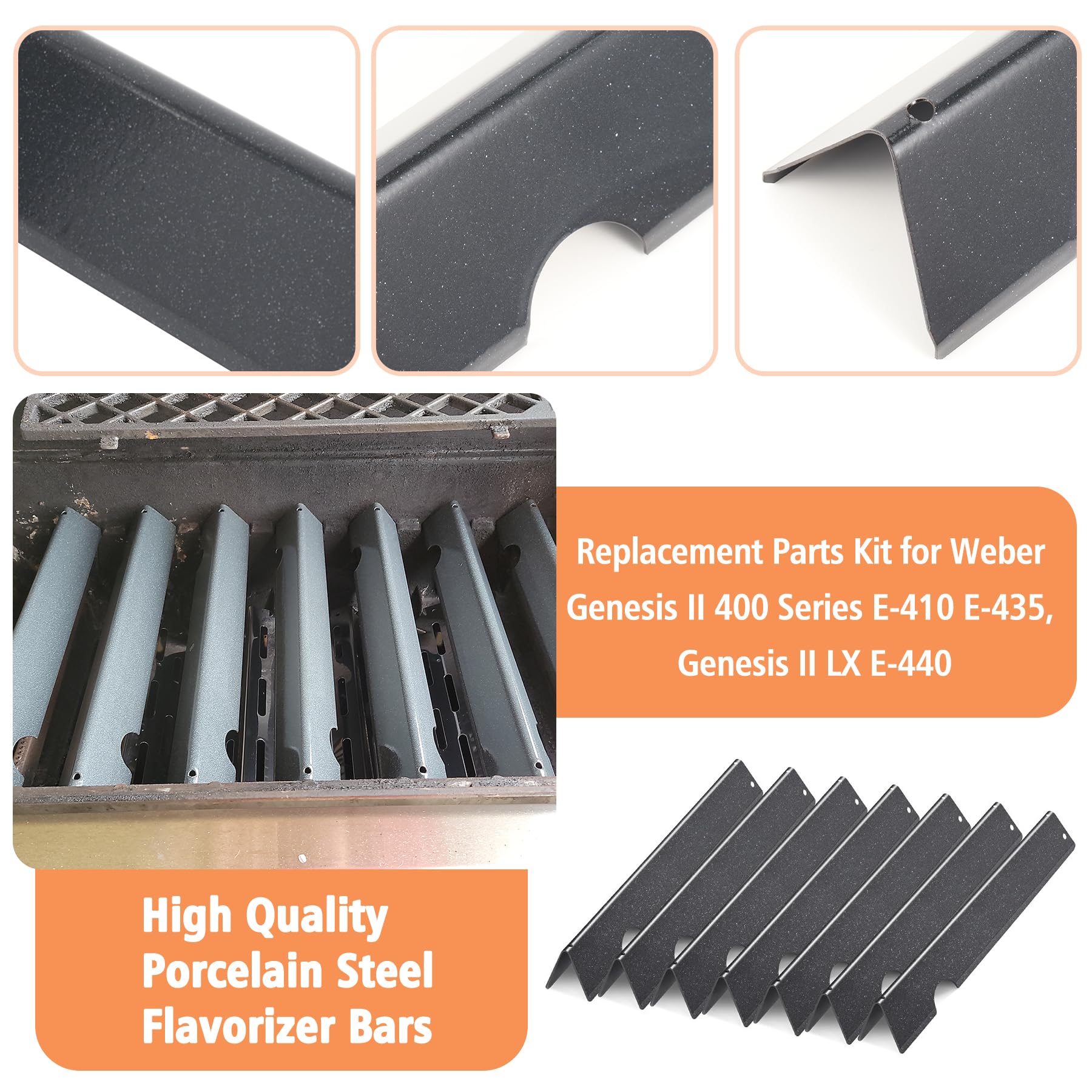 AJinTeby parts being installed in a Weber grill for quick, tool-free replacement