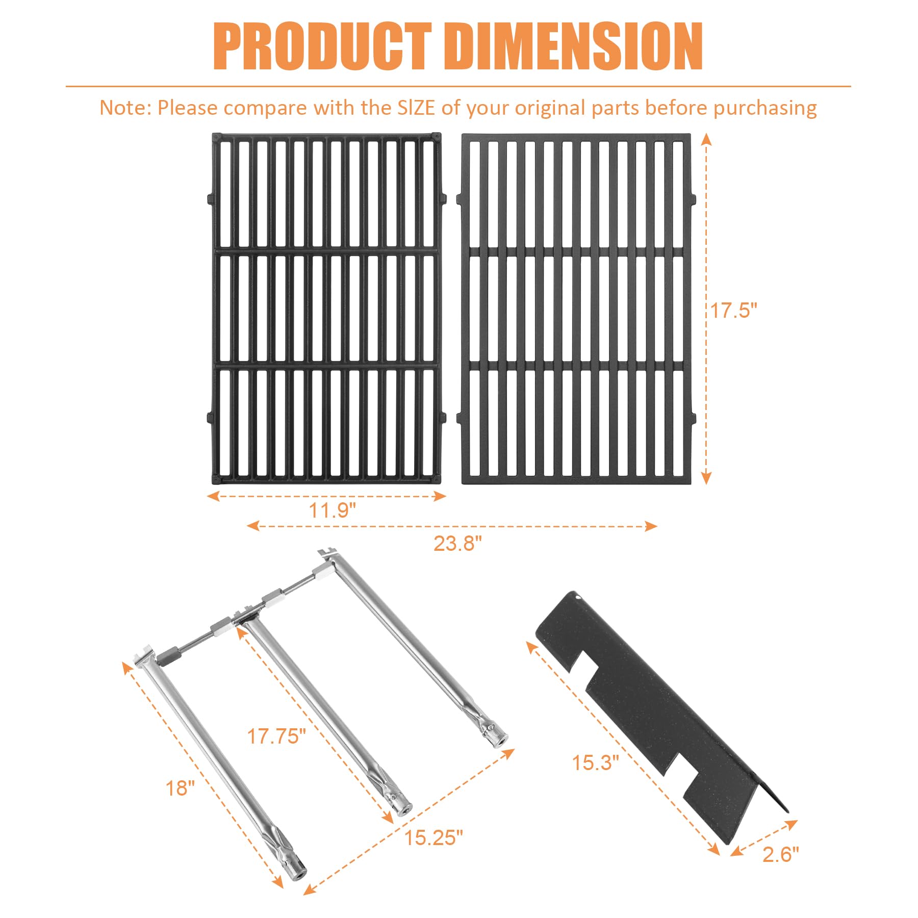 AJinTeby stainless steel burners detail showing corrosion resistance and ports