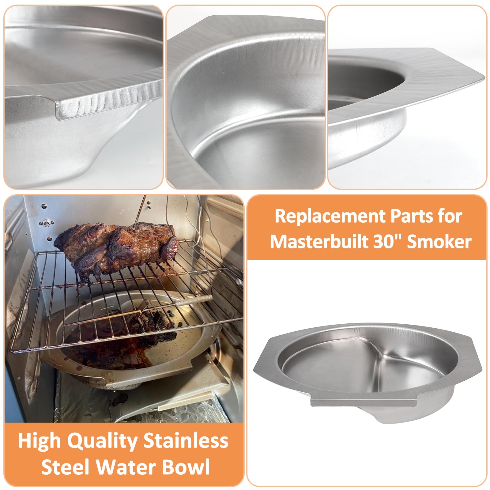 AJinTeby water bowl installed inside a Masterbuilt 30-inch smoker for humidity control