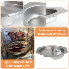 AJinTeby water bowl installed inside a Masterbuilt 30-inch smoker for humidity control