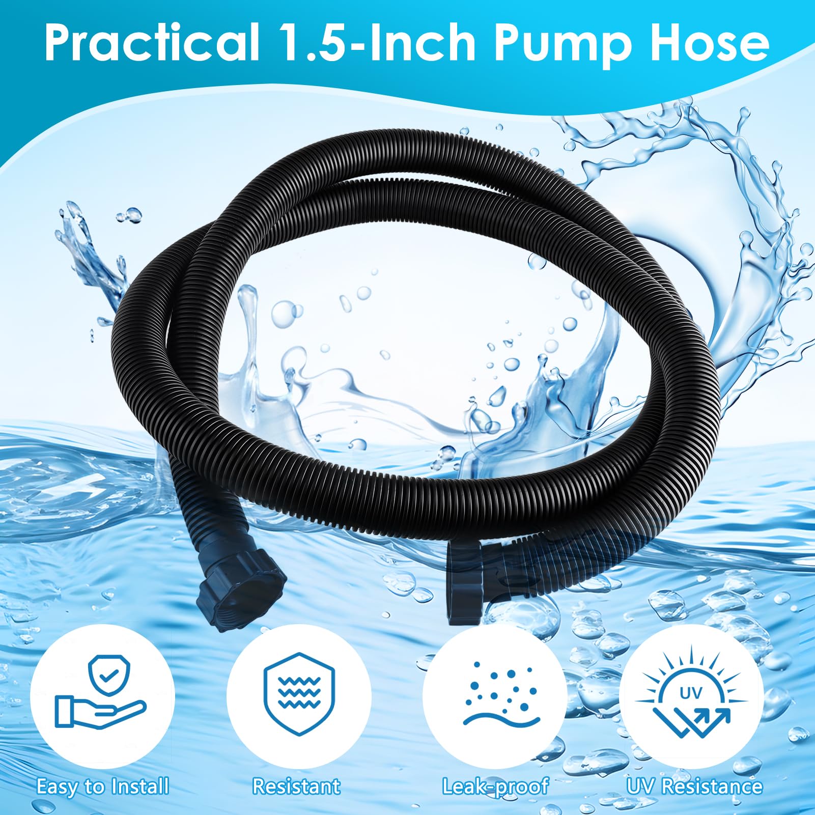 AJLICHIBAN FUN hose next to ruler showing 10ft length for flexible routing