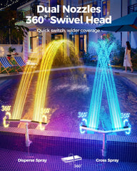 AJOGO LED waterfall at night with colorful lights, creates eye-catching nighttime scenes