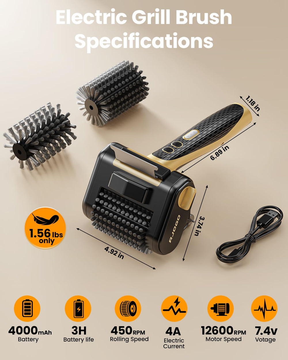 AJOGO cleaning both porcelain-coated and cast-iron grate surfaces safely