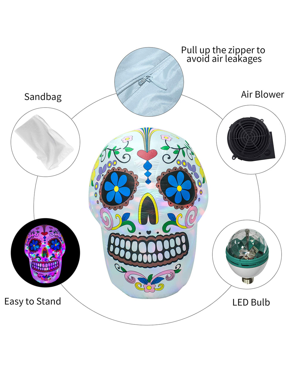 AJY inflatable placed in yard creating a bold Halloween centerpiece