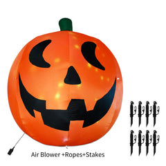 AJY pumpkin lit at night with LEDs producing an eye-catching glowing effect