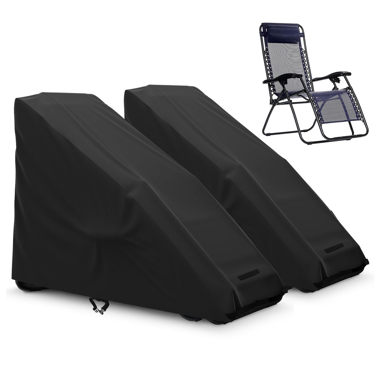 AKEfit front view chair cover on folded zero gravity chair protects from weather