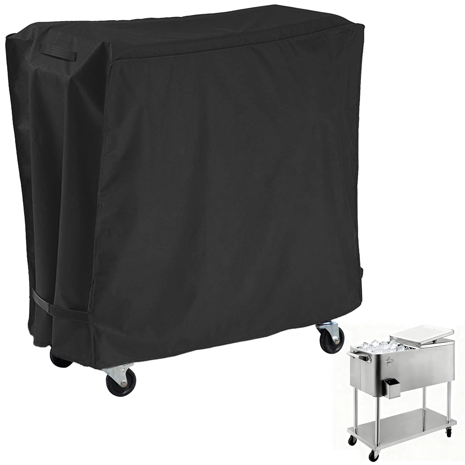 AKEfit front view of covered cooler cart showing full protection benefit