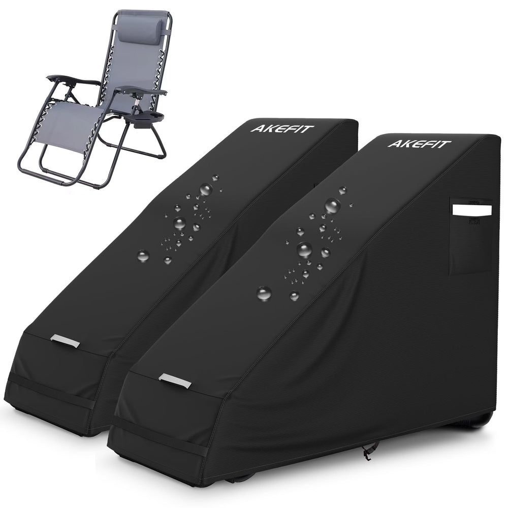 AKEfit front view of cover protecting folding recliner, weather-ready protection