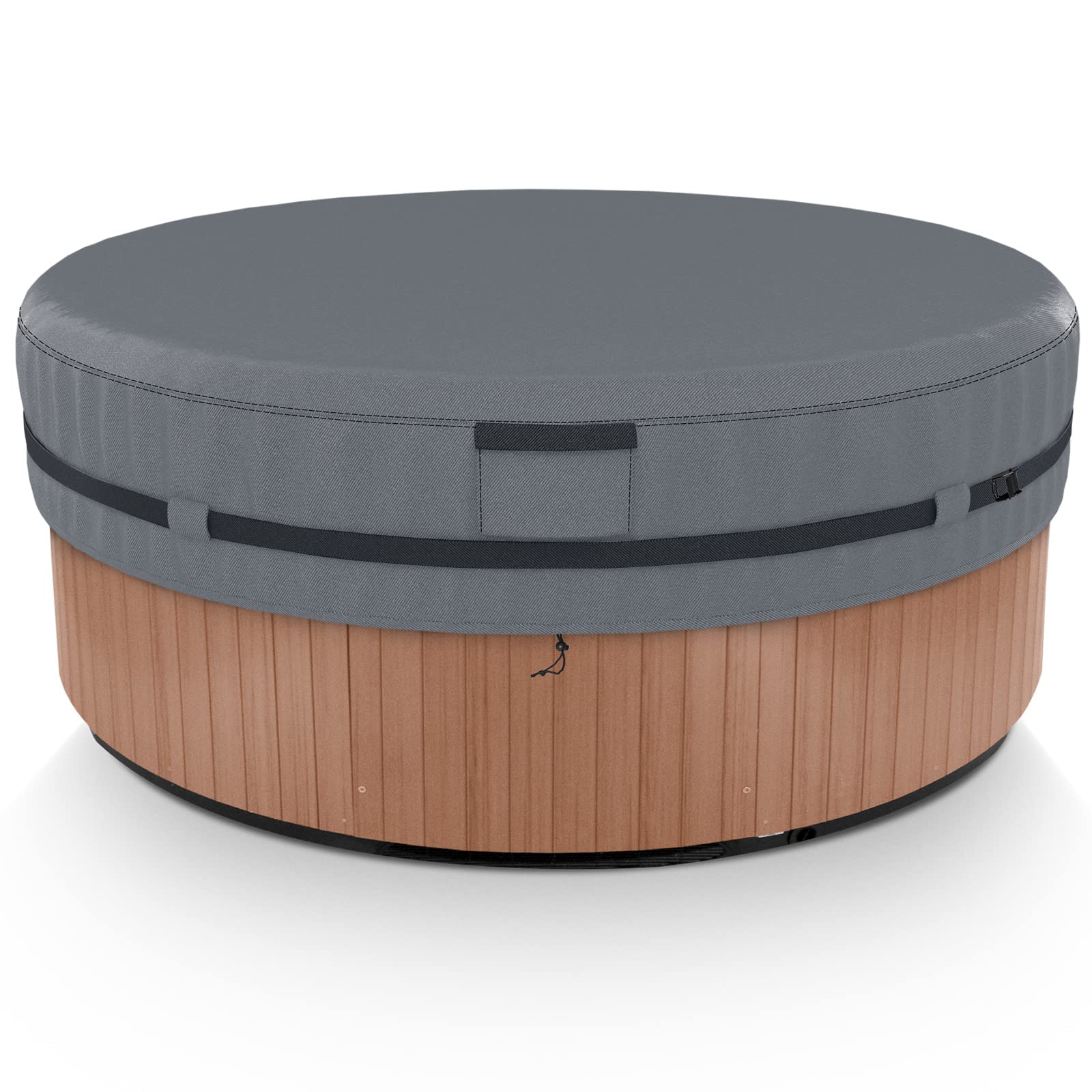 AKEfit cover front view protecting tub from debris and weather