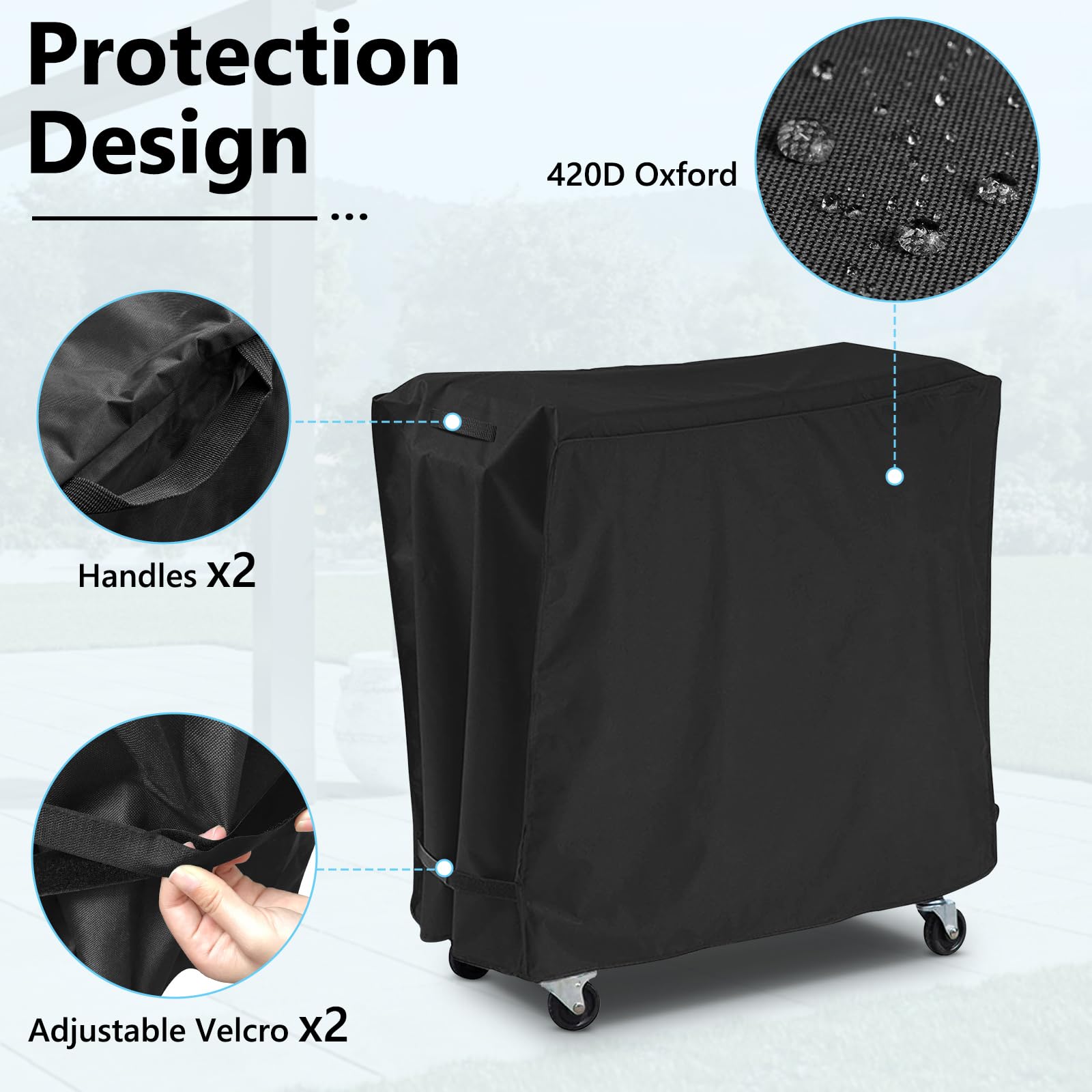 AKEfit side handle and Velcro detail for easy removal and secure fit