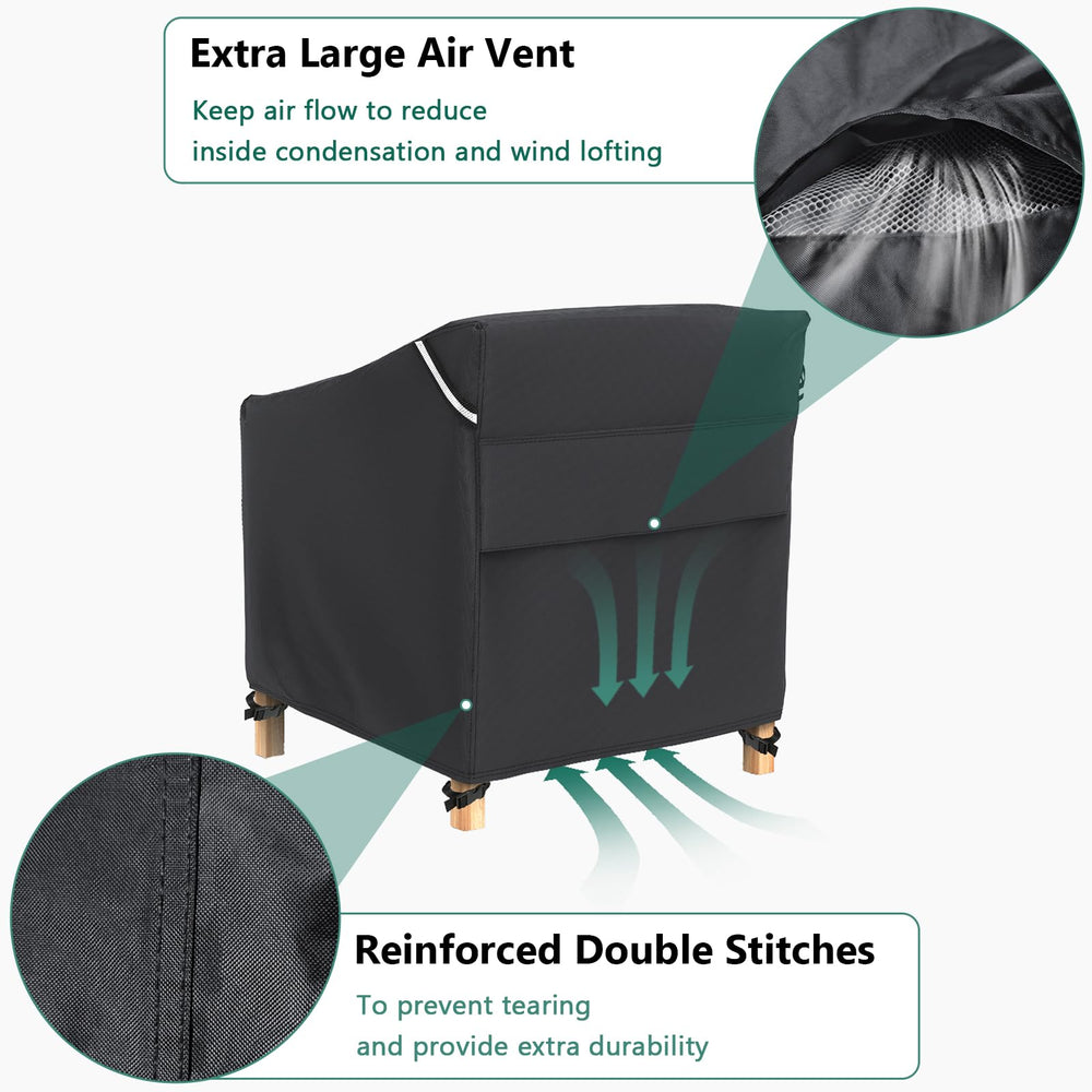 AKEfit side profile of Adirondack chair covered, illustrating secure tailored fit