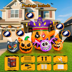 AKEYDIY inflatable set in a yard at night creating festive Halloween visibility
