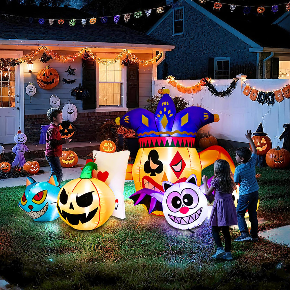 AKEYDIY porch display with inflatables enhancing home curb appeal and welcoming guests