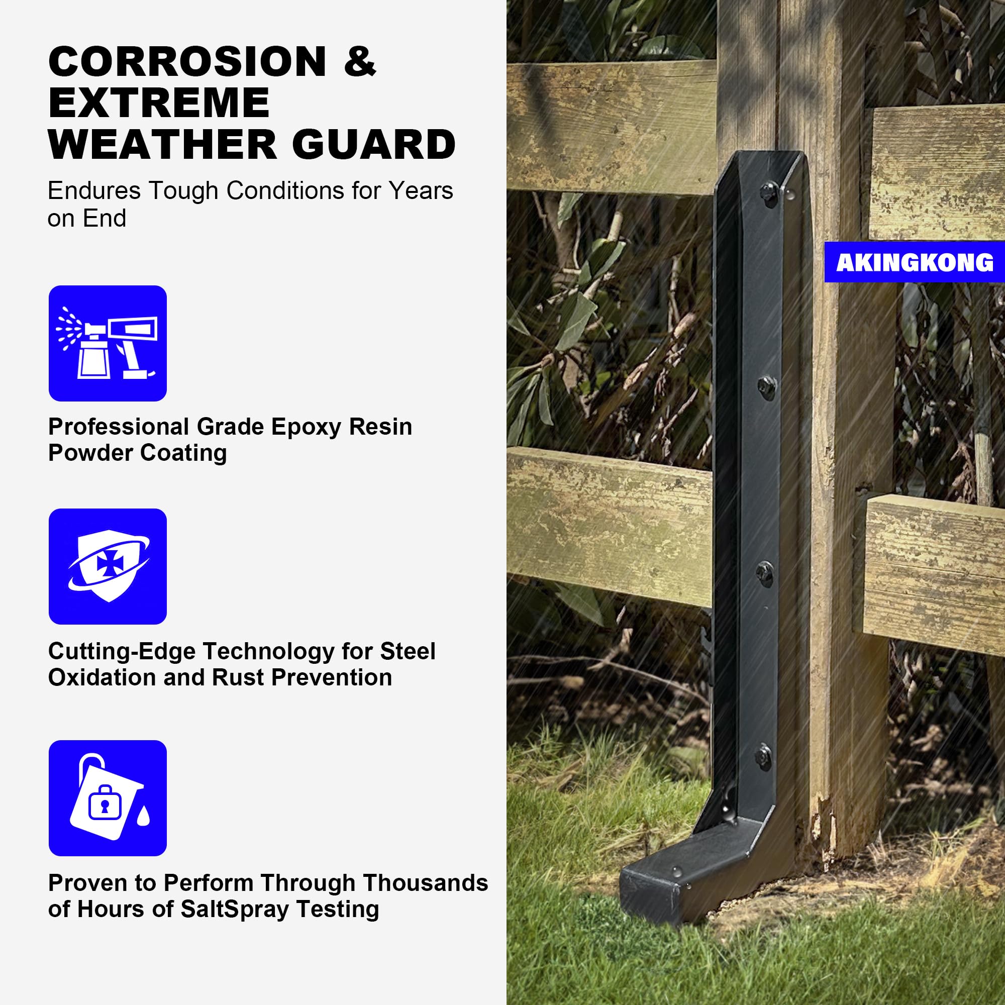 akingkong installed under gate post restoring alignment and stability