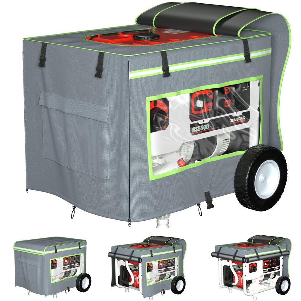 akkkan front view of gray cover protecting generator, ensures weather protection