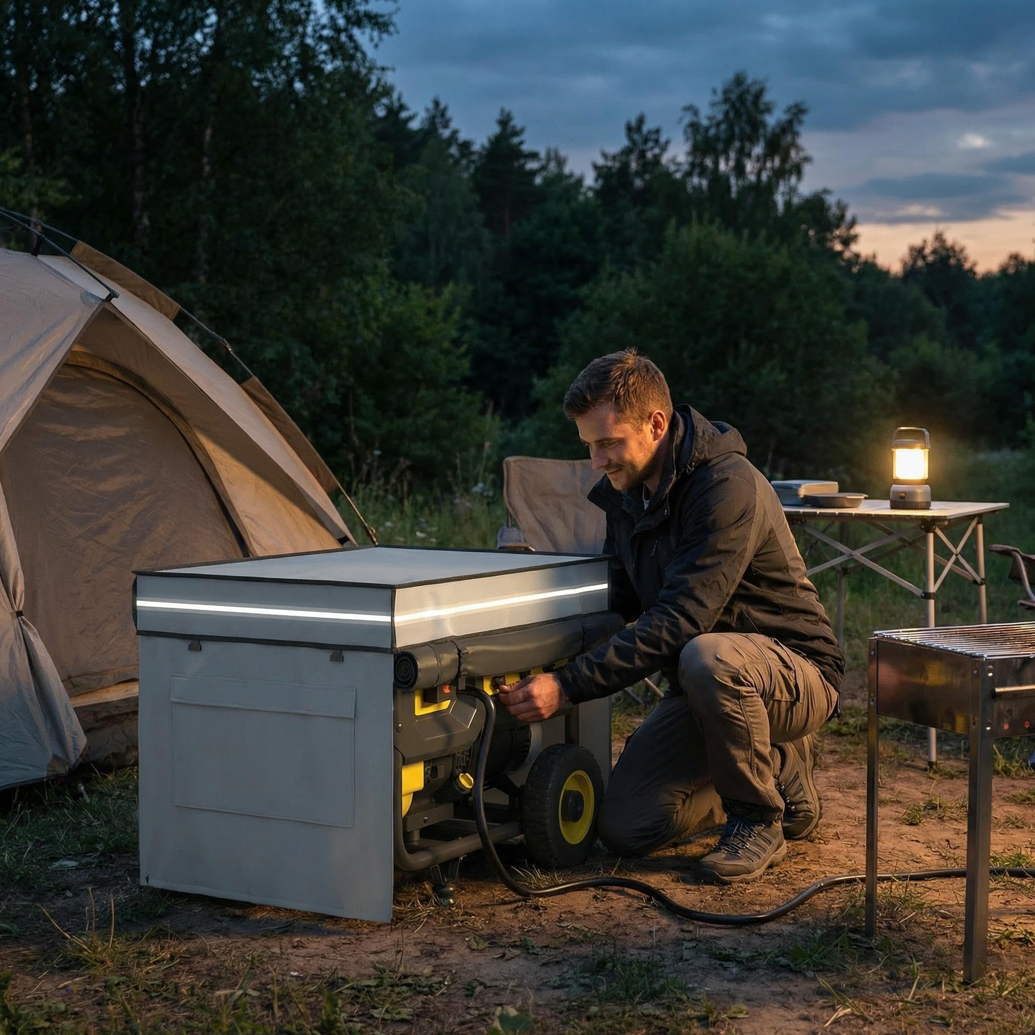 akkkan cover on backyard generator demonstrating outdoor all-season protection