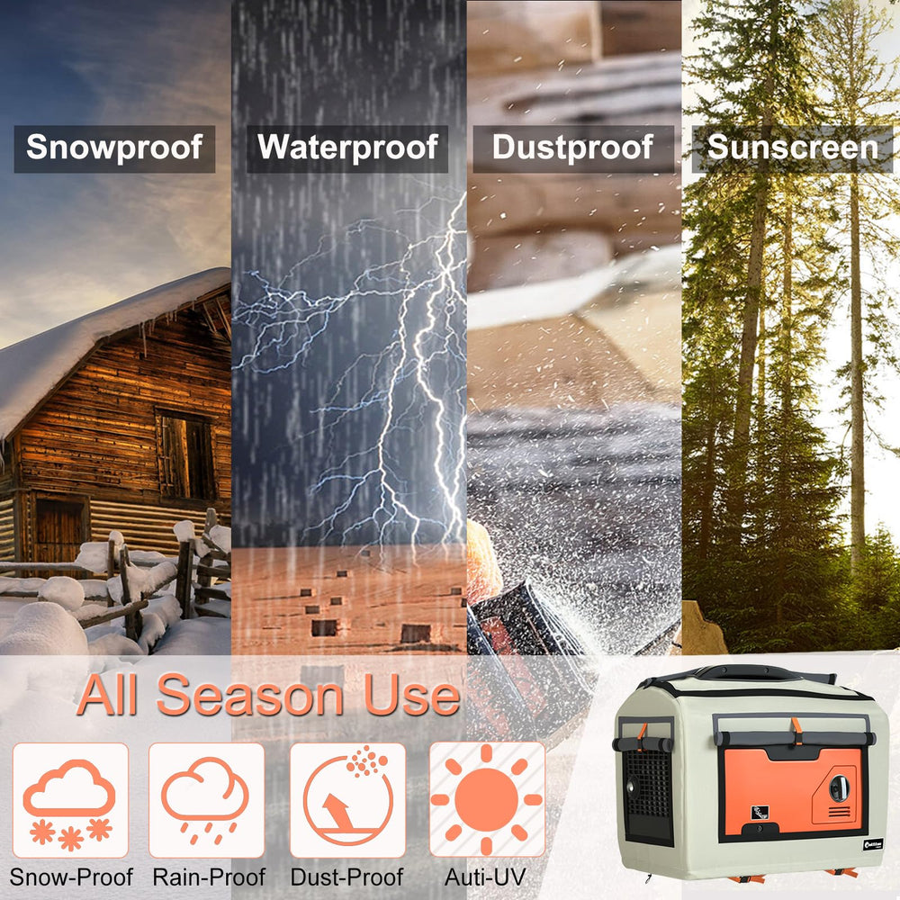 akkkan lifestyle setup protecting generator outdoors during light rain