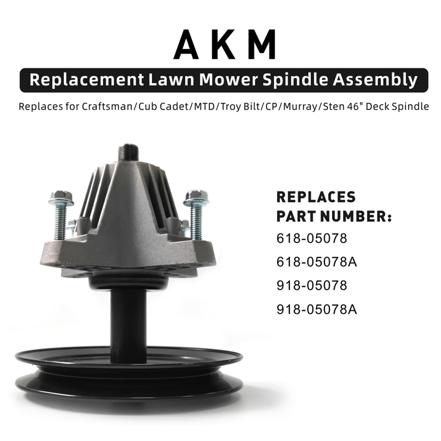AKM spindle pulley detail showing correct diameter for belt alignment