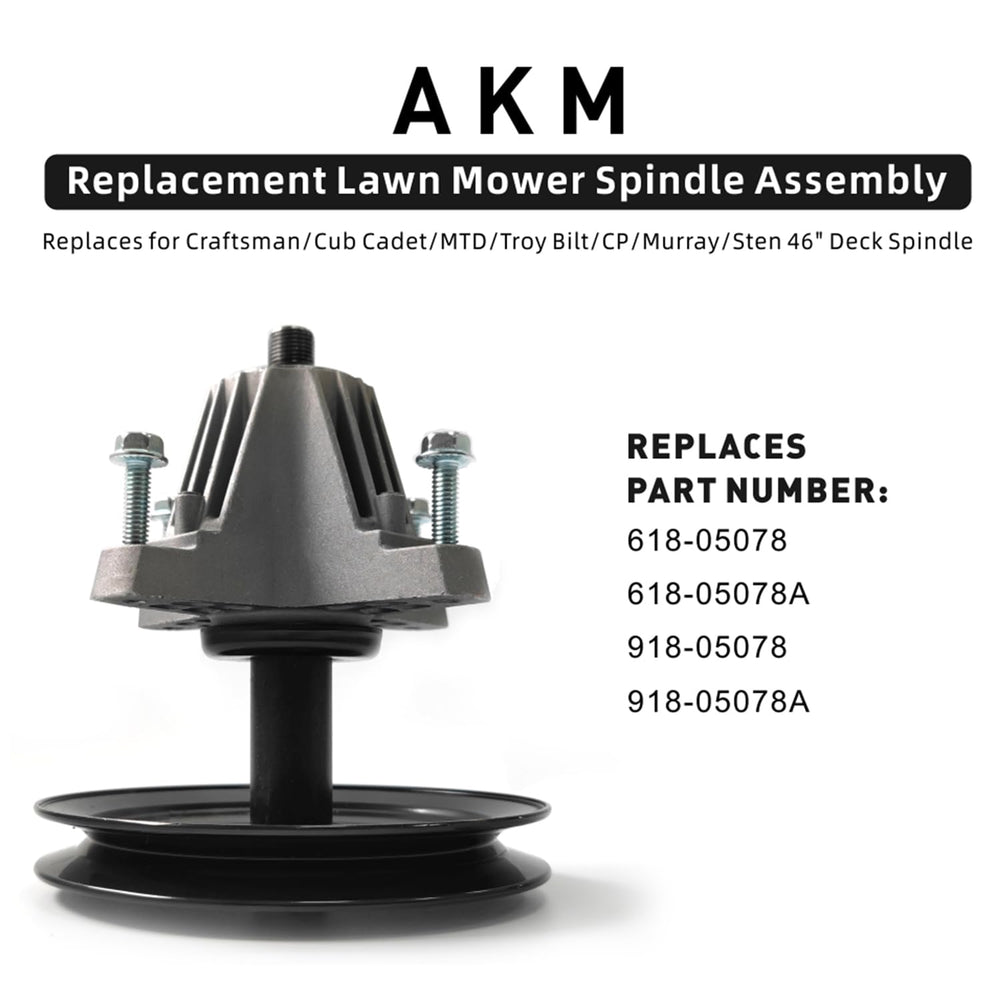 AKM spindle pulley detail showing correct diameter for belt alignment