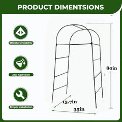 Alabzphsia arch supporting cucumbers and foliage in raised bed benefit: easier harvesting