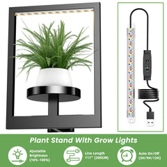 ALACOO closeup of built-in LED grow light strip providing steady plant light