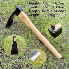 alanx oak handle close-up highlighting smooth grip and durable wood