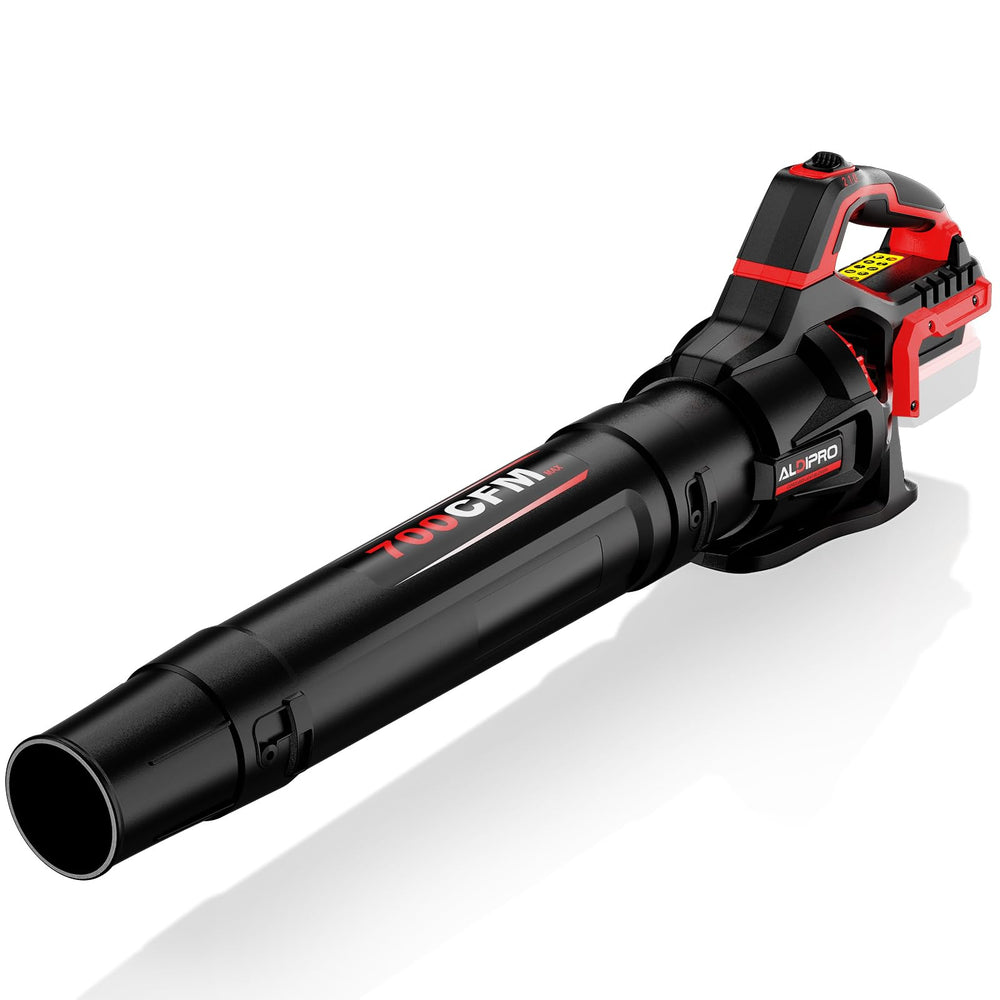 ALDIPRO front view of leaf blower showing compact design and powerful output