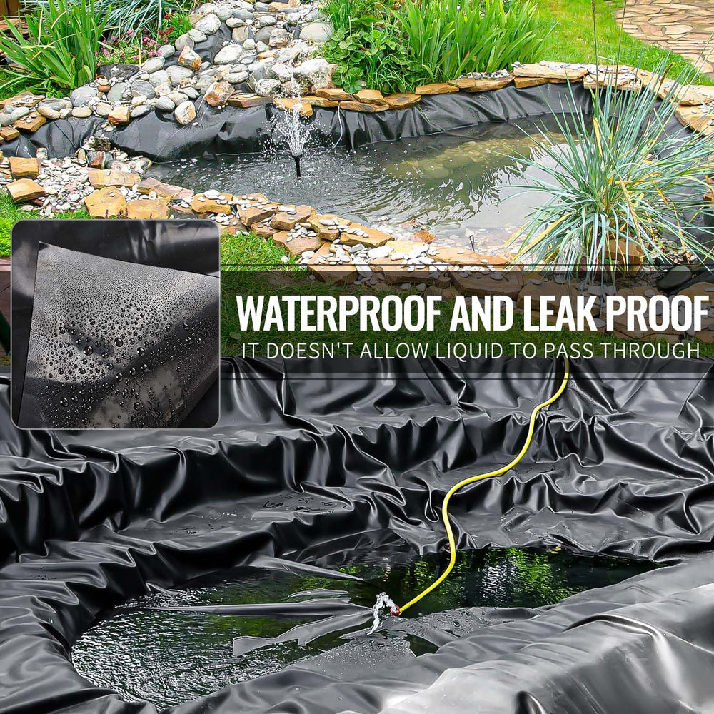 ALDMIO pond liner installed in a backyard pond demonstrating neat edges and containment