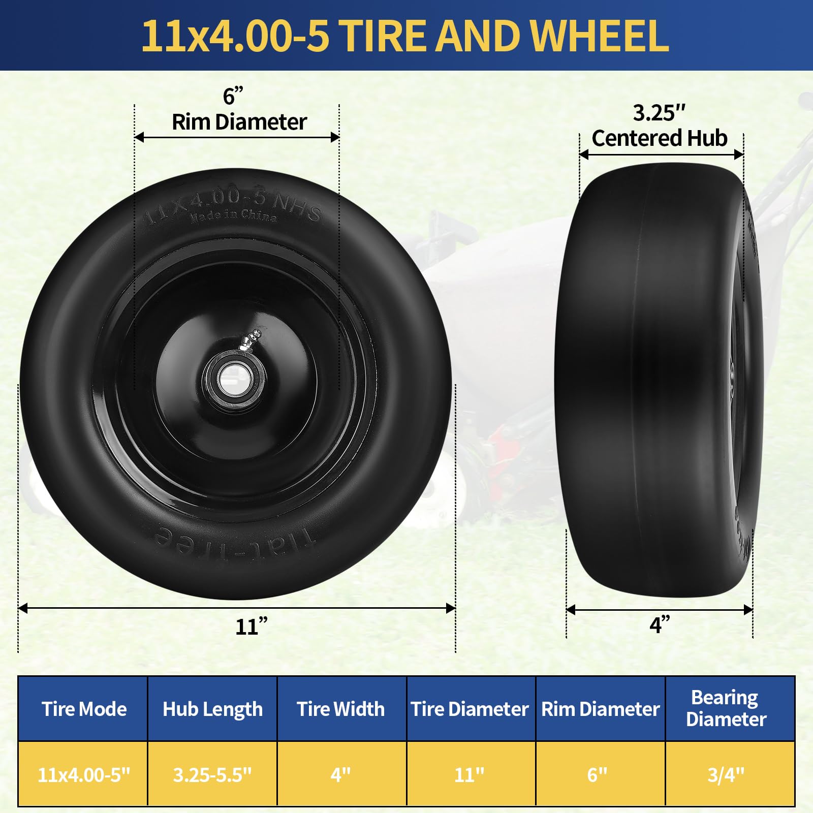 aledaras close-up of smooth tread and sidewall protecting turf and surfaces