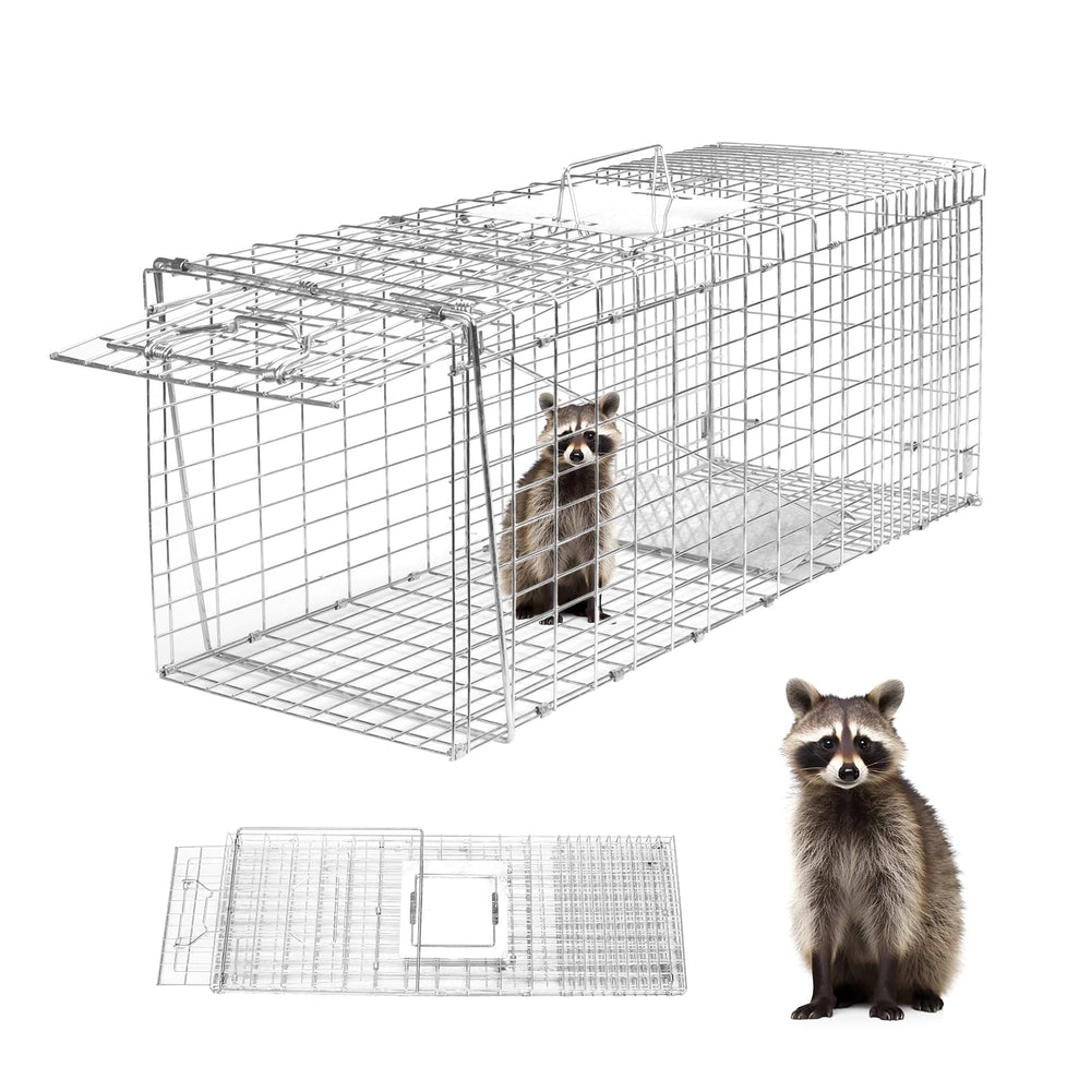 aledaras front view of trap showing door and frame, clear humane capture benefit