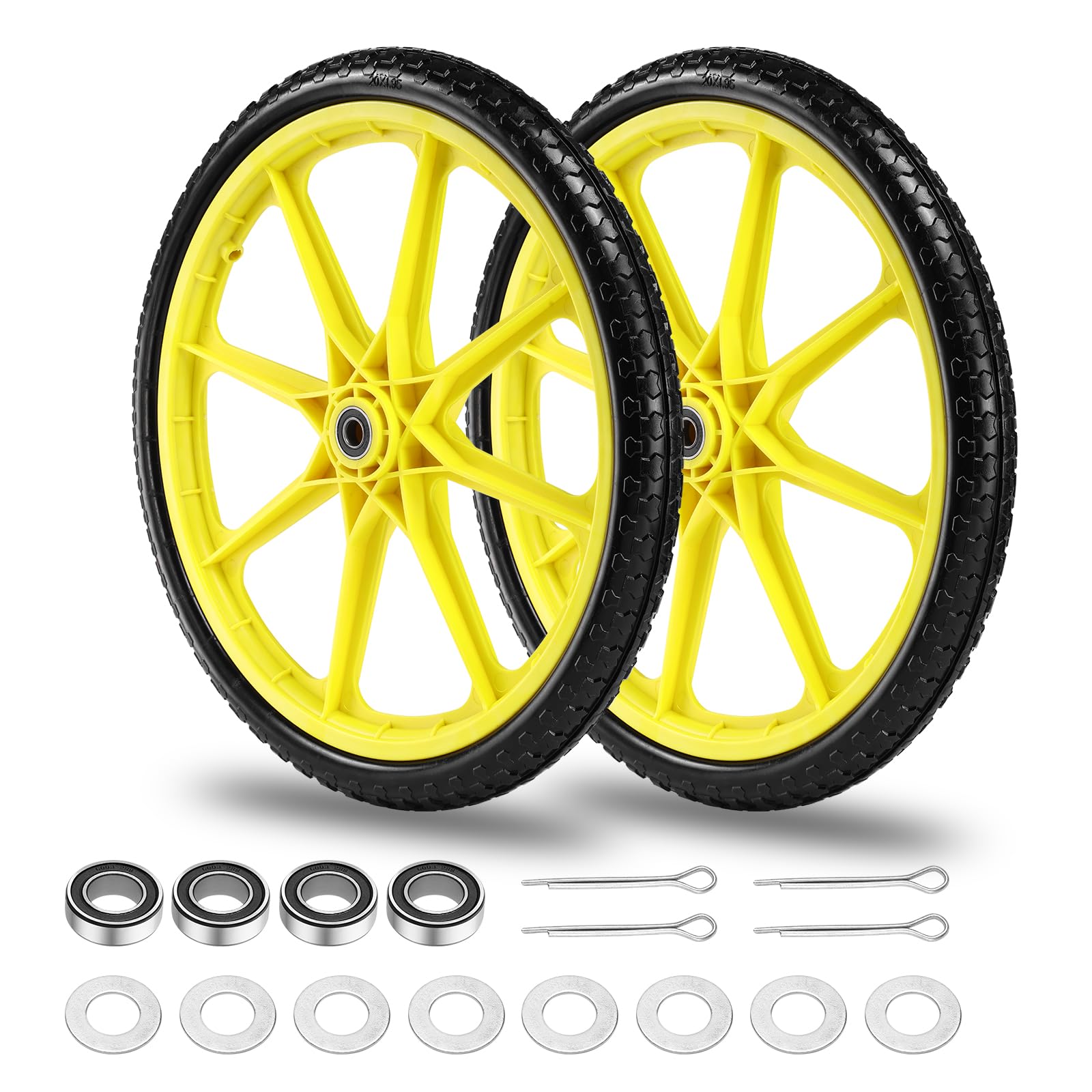 aledaras front view wheel assembly shows durable wheel for no-flat reliability