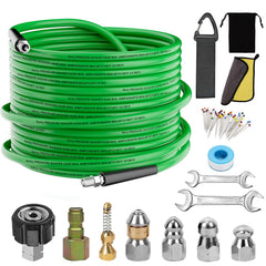 Aleiry front packaging showing full sewer jetter kit for quick identification and convenience
