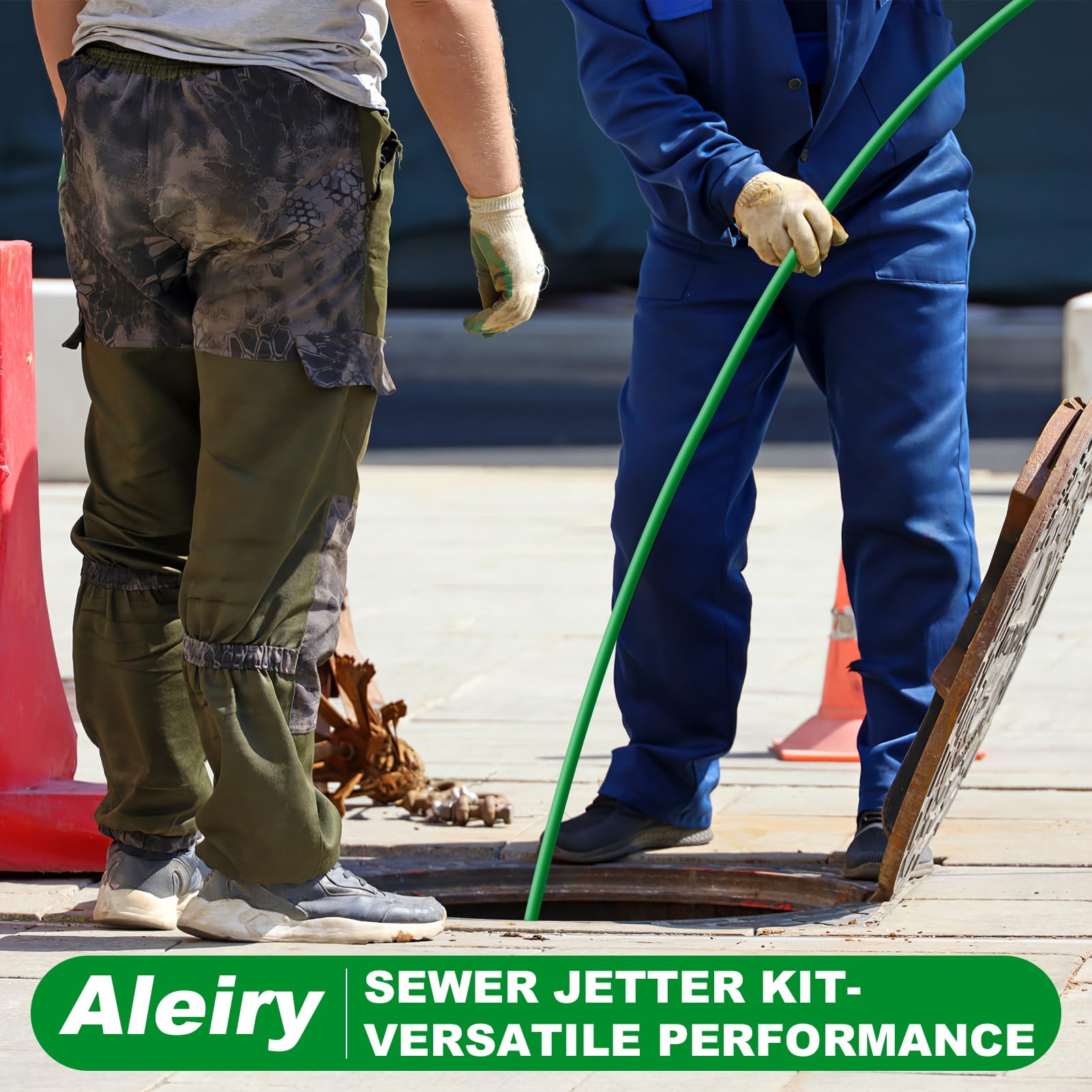 Aleiry hose laid alongside spanners to show 150 ft length and included maintenance tools