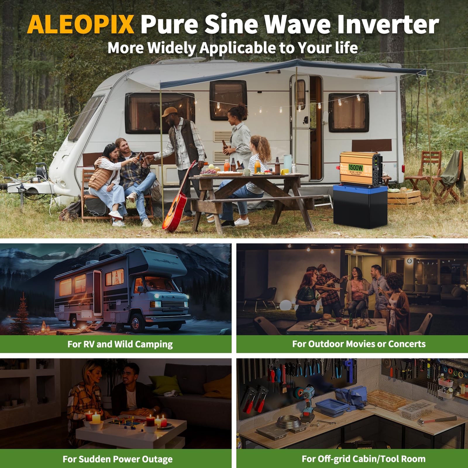 ALEOPIX installed in RV dashboard demonstrating mobile power solution