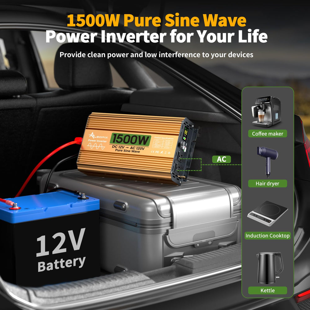 ALEOPIX heavy-gauge terminal connections for secure battery hookup